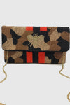 Camo Bee Beaded Clutch-Gold - ReservedChic