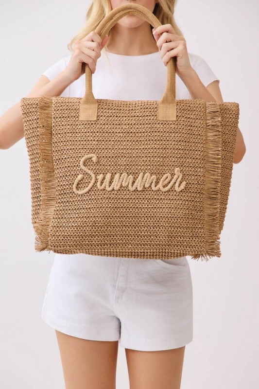 Summer Beach Tote Bag - Tan - ReservedChic