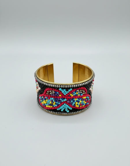Butterfly Beaded Cuff Bracelet