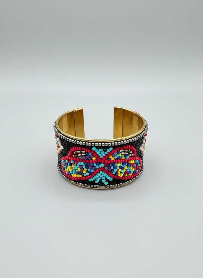 Butterfly Beaded Cuff Bracelet