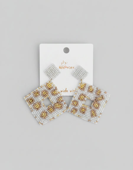 Animal Diamond Beaded Drop Earrings - ReservedChic