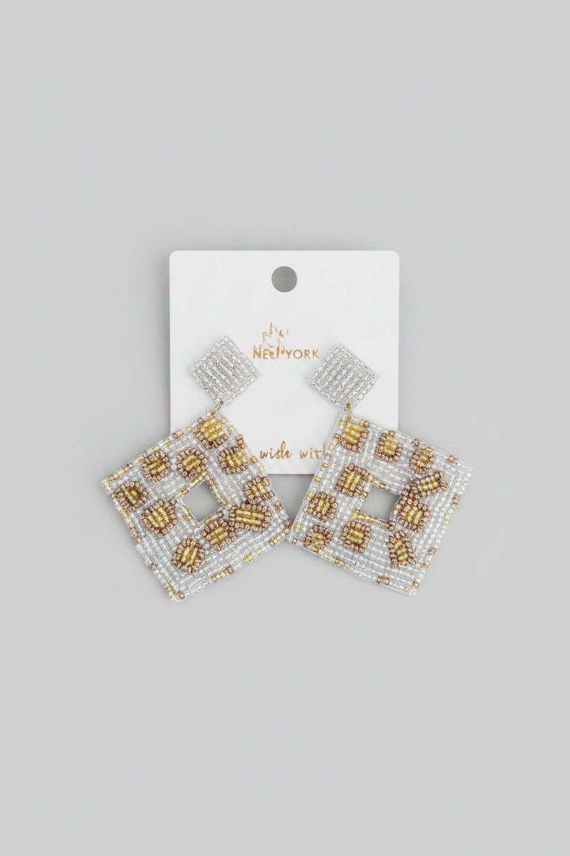 Animal Diamond Beaded Drop Earrings - ReservedChic