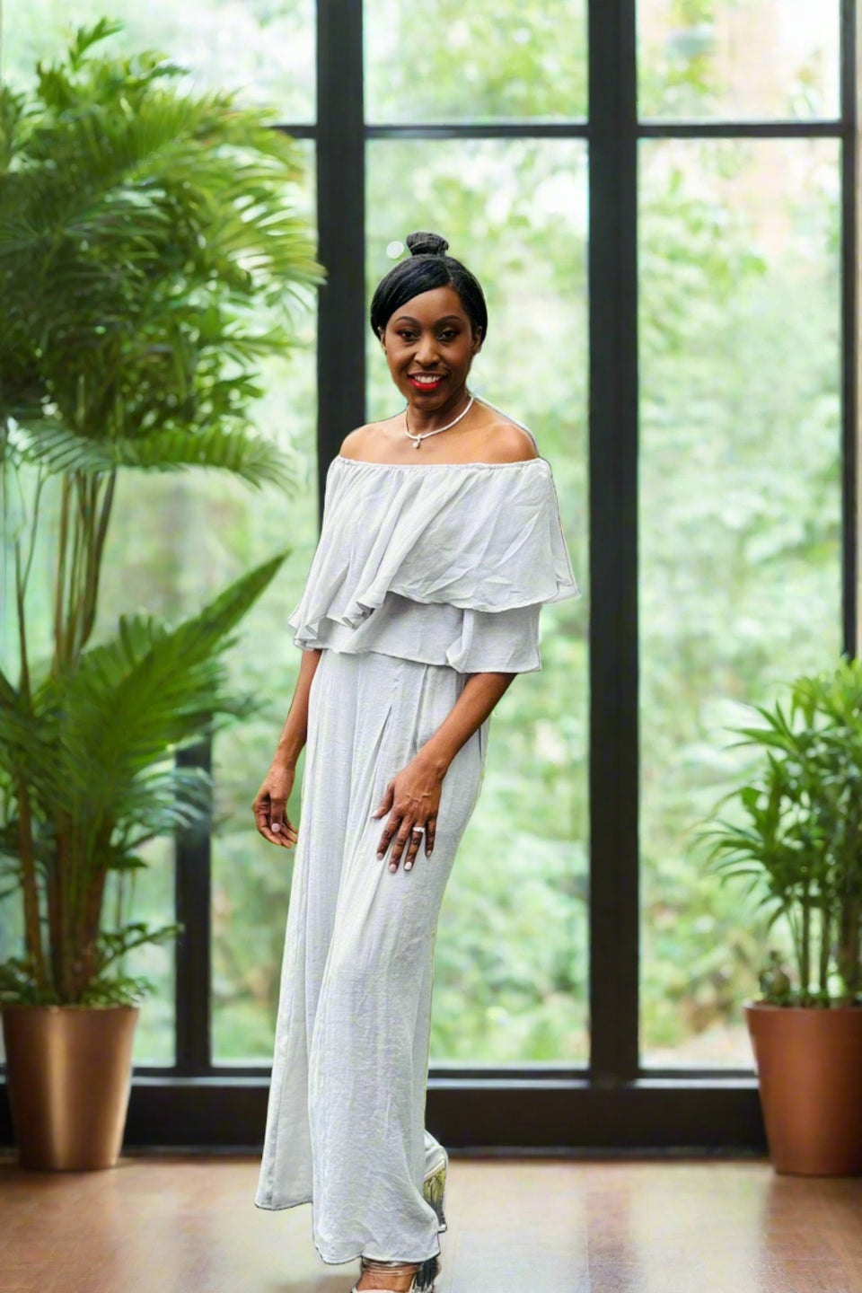 The Posh Palazzo Pant Set Gray - ReservedChic