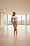 Denim Sleeve Star Sweater