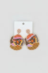 Elegant Flower Bead Cluster Earrings - Tan - ReservedChic