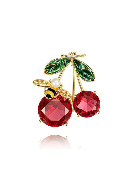 Cherry Bee Brooch