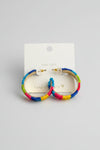 Pop of Color Beaded Hoop Earrings - ReservedChic