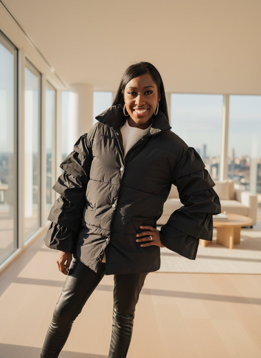 Ruffle Puffer Jacket