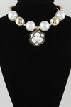 Blooming Pearl Rose Beaded Necklace - ReservedChic