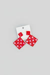 Checkered Diamond Drop Earrings - ReservedChic