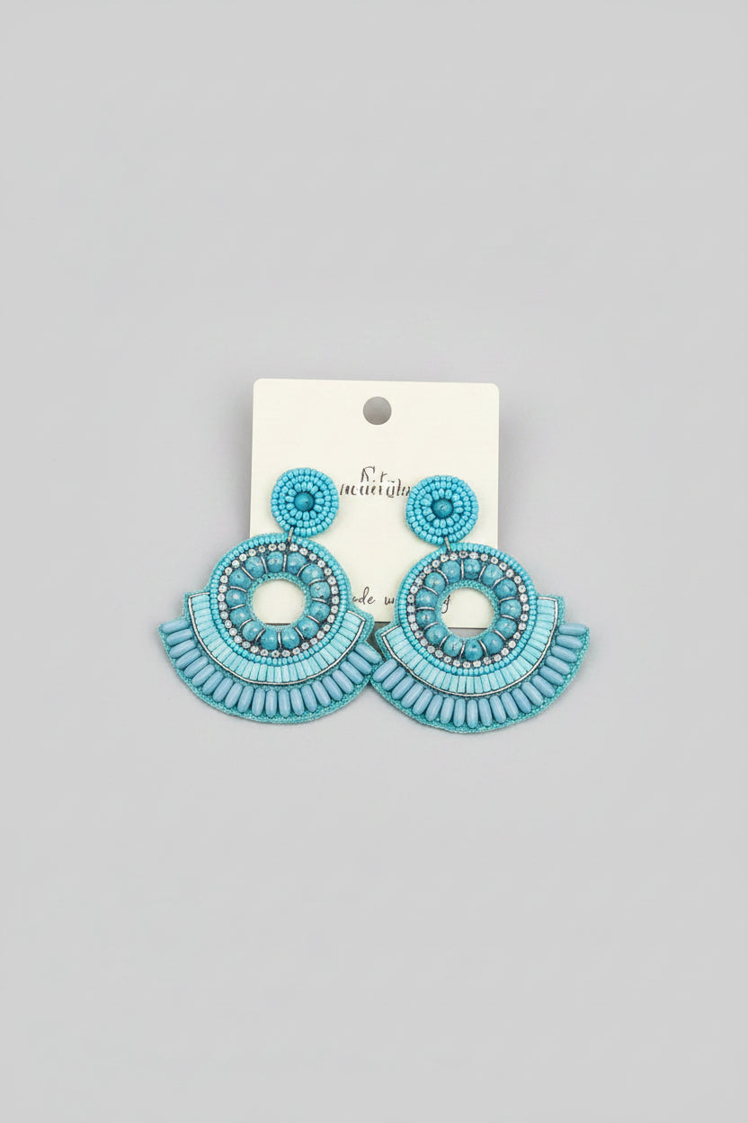 Chandelier Blue Beaded Earrings - ReservedChic
