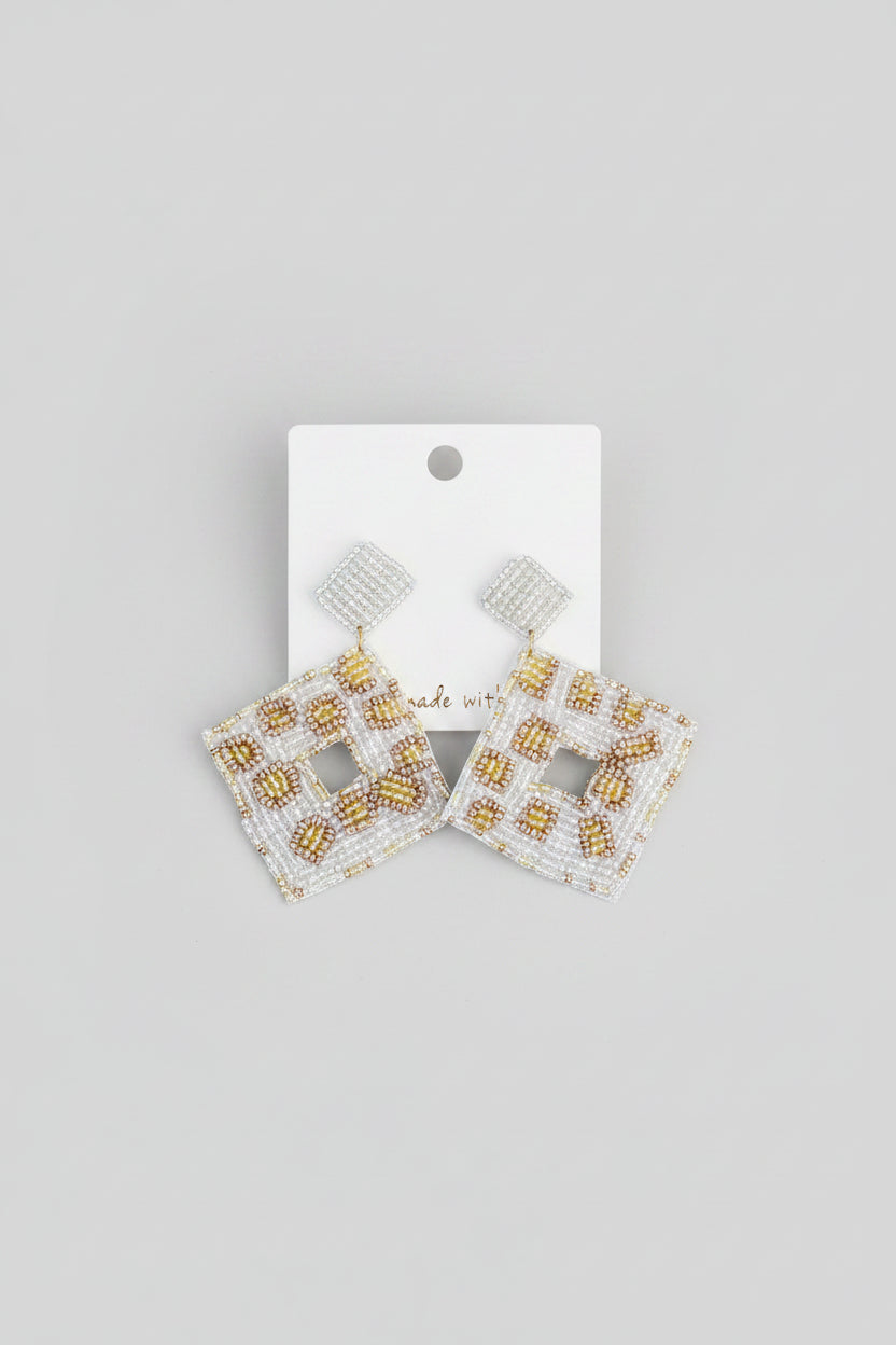 Animal Diamond Beaded Drop Earrings - ReservedChic