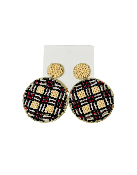 Luxe Plaid Beaded Earrings