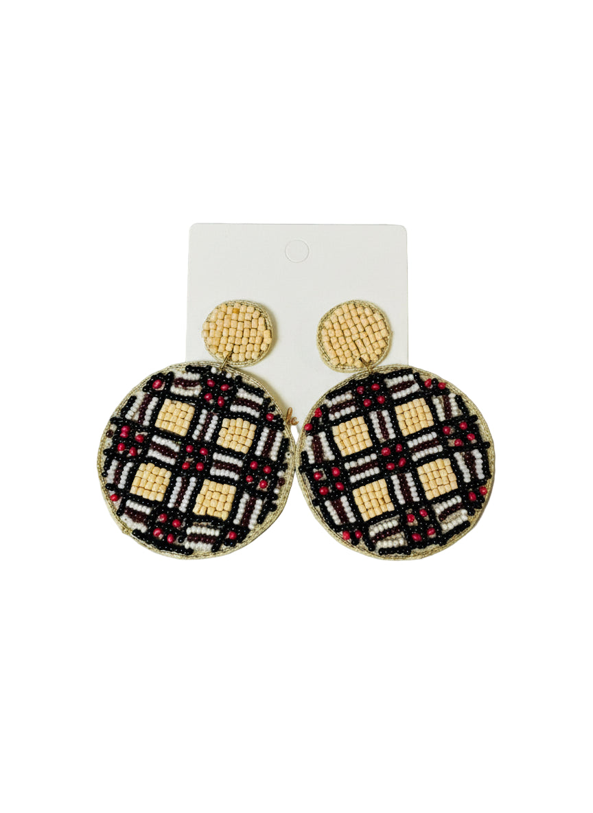 Luxe Plaid Beaded Earrings