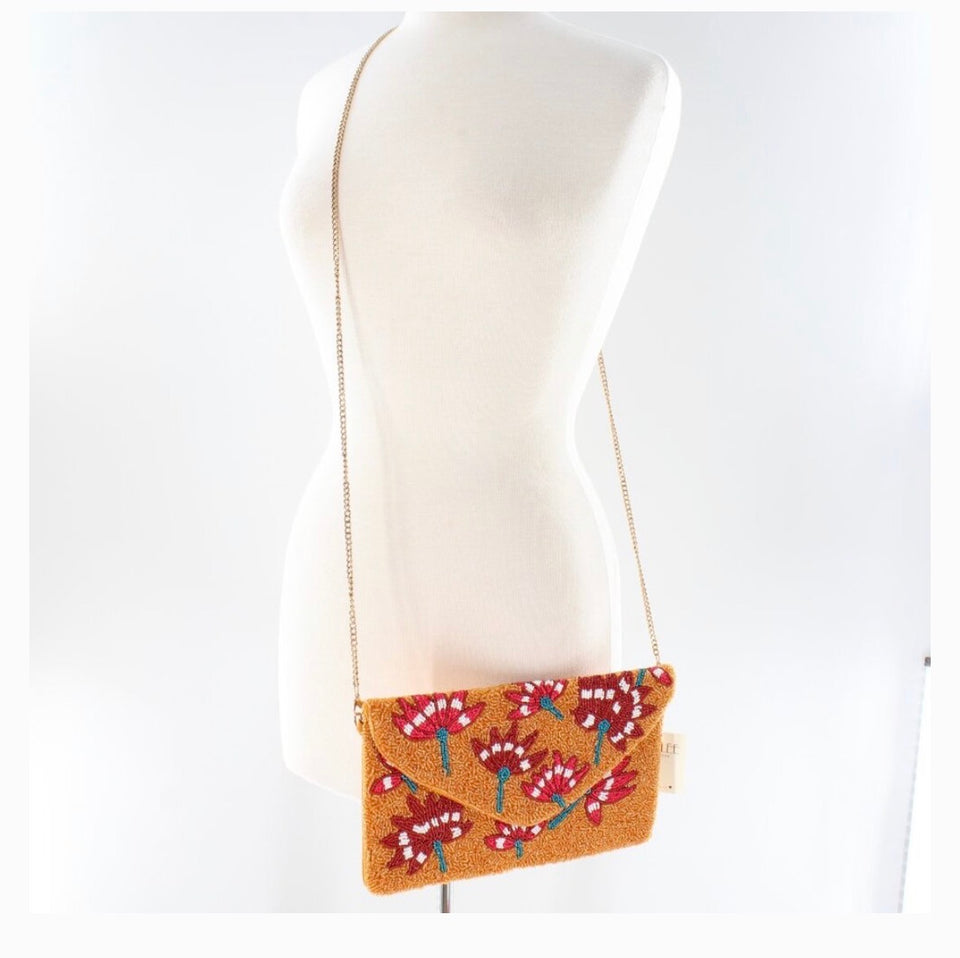 Ember Floral Beaded Clutch - ReservedChic