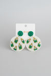 Opal Glaze Beaded Earrings-Green - ReservedChic