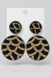 Zoe Black Beaded Earrings