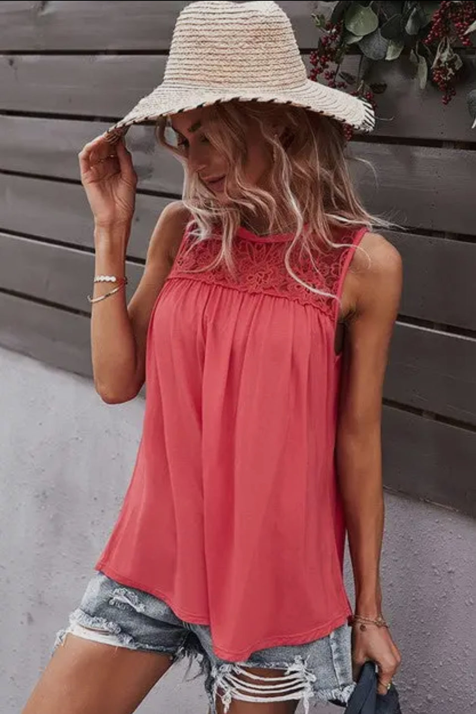 Sweet Rain Red Lace Top
