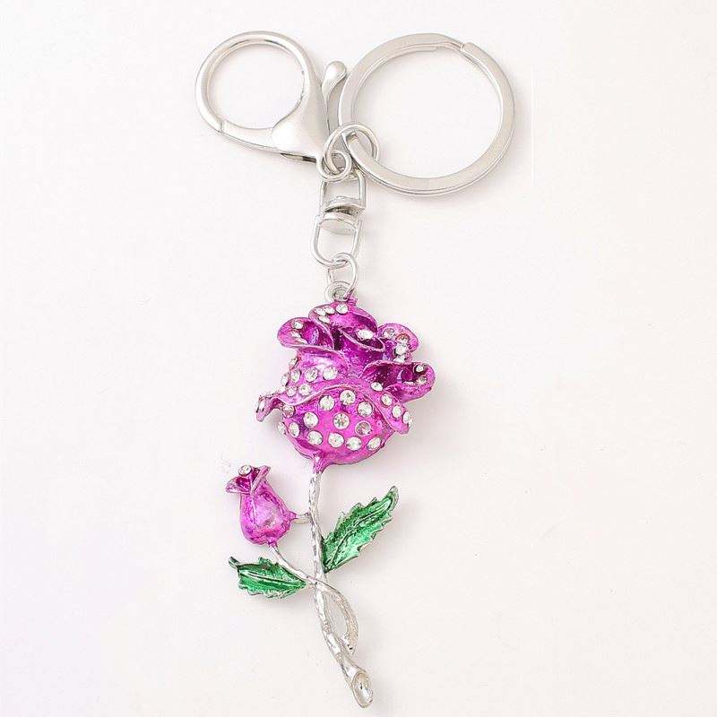 Crystal Rose Keychain Bag Charm
