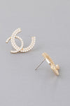 Double C Gold Earrings