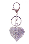Crystal Silver Heart Keychain Bag Charm - ReservedChic