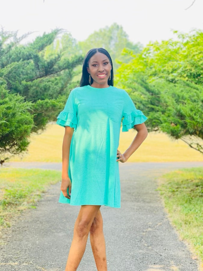 Blissful Green Shirt Dress