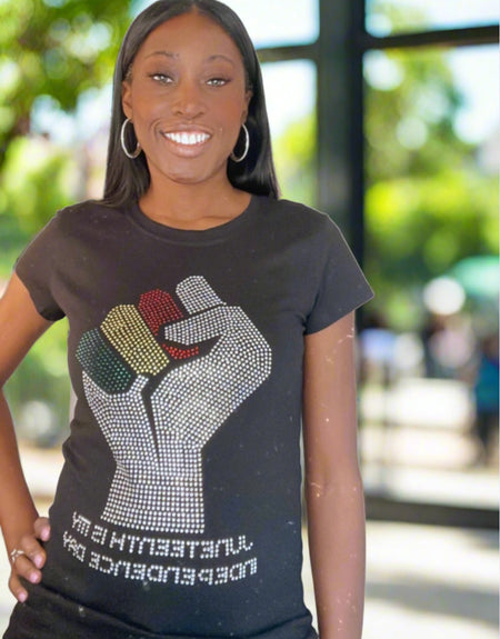 Juneteenth Day Bling Tee