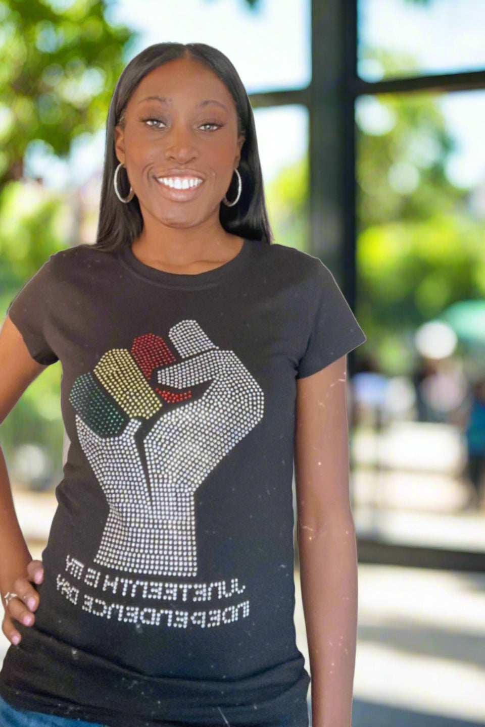 Juneteenth Day Bling Tee
