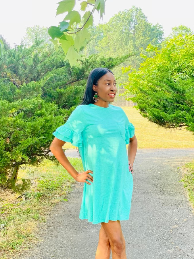 Blissful Green Shirt Dress