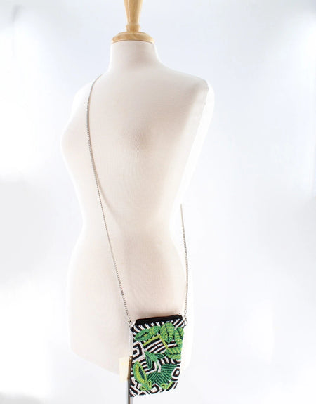 Tropical Green Beaded Cell Phone/Crossbody
