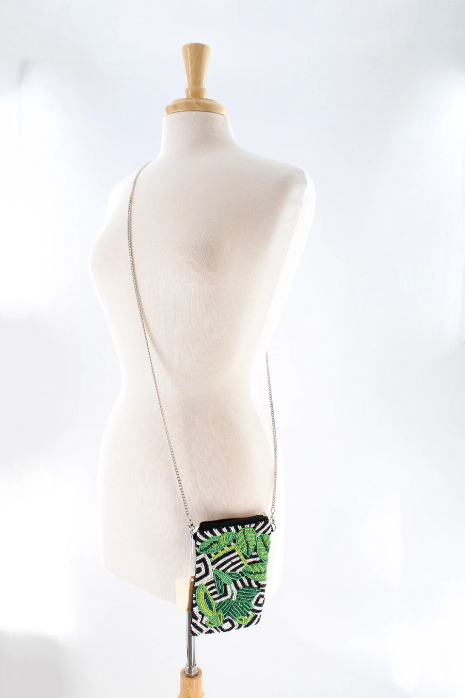 Tropical Green Beaded Cell Phone/Crossbody