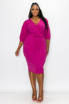 Spring Pink Midi Dress- Plus Size - ReservedChic
