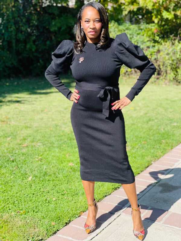 Statement Puffy Sleeves Dress - ReservedChic