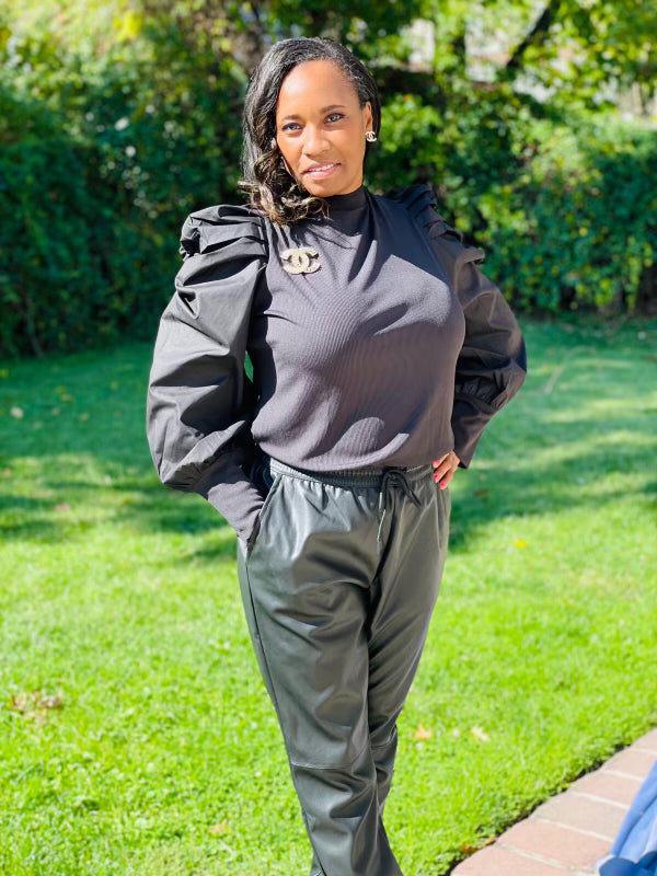 Gina Faux Leather Joggers - ReservedChic